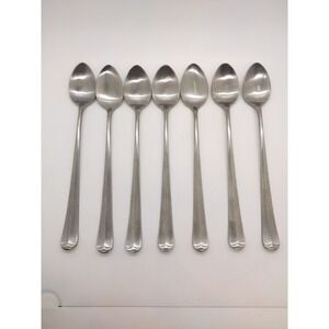 Towle Supreme Cutlery Stainless LIBERTY BELL Long Ice Tea Spoons Lot Set 7 Japan